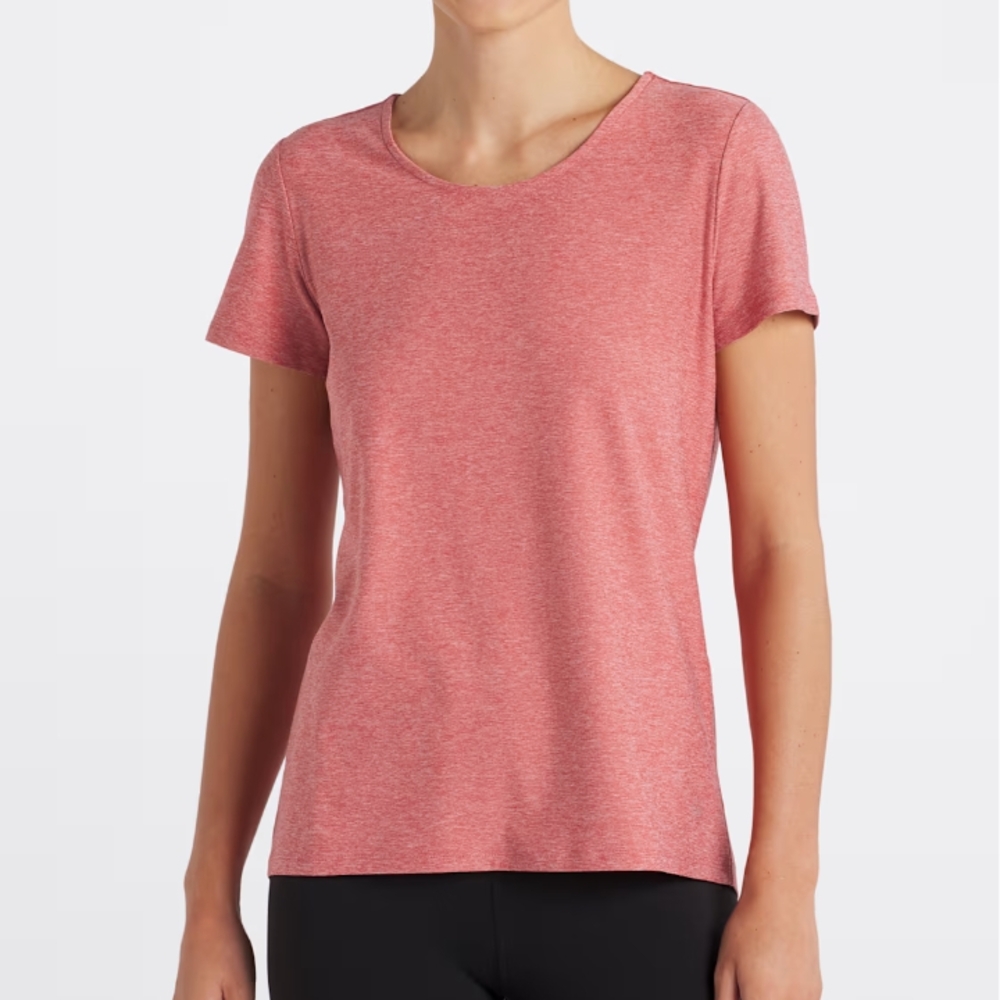 Casual Heathered Pink Short Sleeve Tee